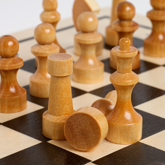 Настольная игра 3 в 1: нарды, шахматы, шашки, доска 40 х 40 см