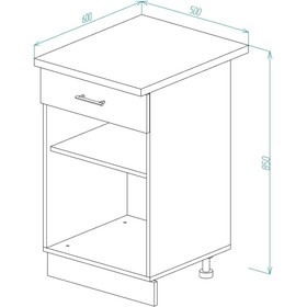 

Шкаф напольный с ящиком Легенда-10 500х600х850 Дуб сонома