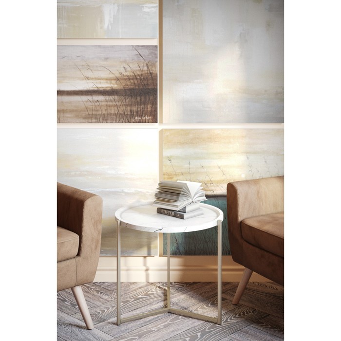 Стол придиванный «Бруно», 575 × 757 × 500 мм, цвет белый мрамор стол придиванный бруно 575 × 757 × 500 мм цвет серый мрамор
