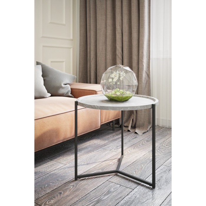 Стол придиванный «Бруно», 575 × 757 × 500 мм, цвет серый мрамор стол придиванный эгрет 500 × 500 × 550 мм цвет графит