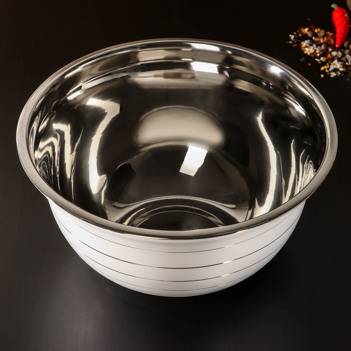 

Миска из нержавеющей стали Доляна light, 4,5 л, d=26 см, цвет белый