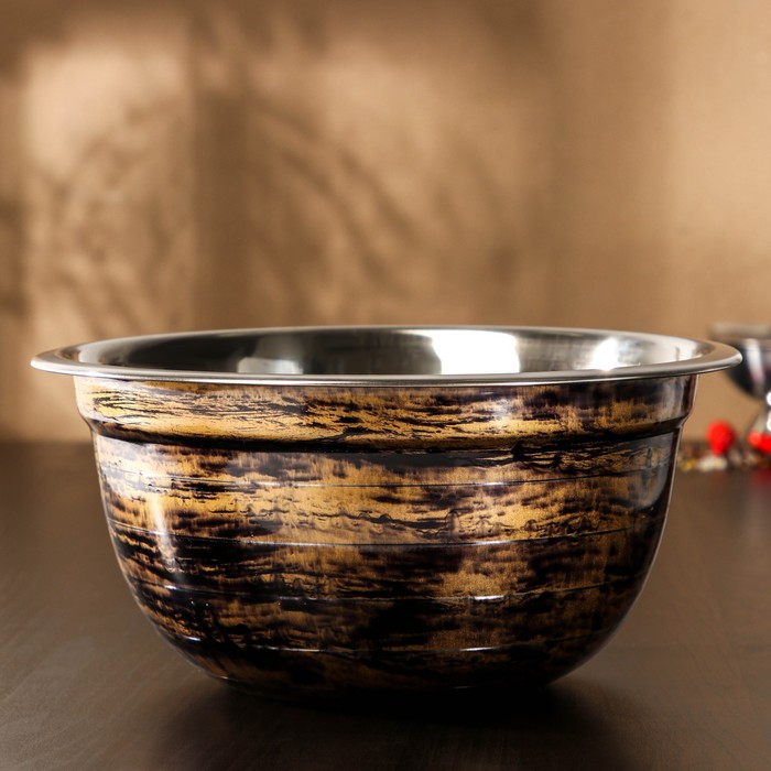 

Миска из нержавеющей стали Доляна Wood, d=24 см, цвет древесный