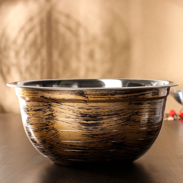 

Миска из нержавеющей стали Доляна Wood, 5 л, d=28 см, цвет древесный