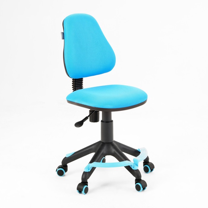 кресло детское бюрократ kd 4 f голубой tw 55 крестовина пластик с подставкой для ног Кресло детское Бюрократ KD-4-F голубой TW-55 крестовина пластик, с подставкой.для ног