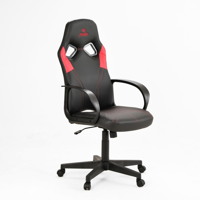 Кресло игровое Zombie RUNNER черный/красный, текстиль/эко.кожа, крестовина пластик кресло игровое zombie predator neo black черное