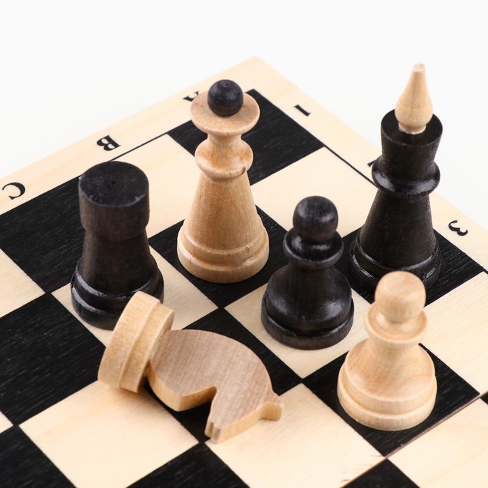 Настольная игра 3 в 1 "Классика": нарды, шашки, шахматы, доска 29 х 14.5 х 6 см