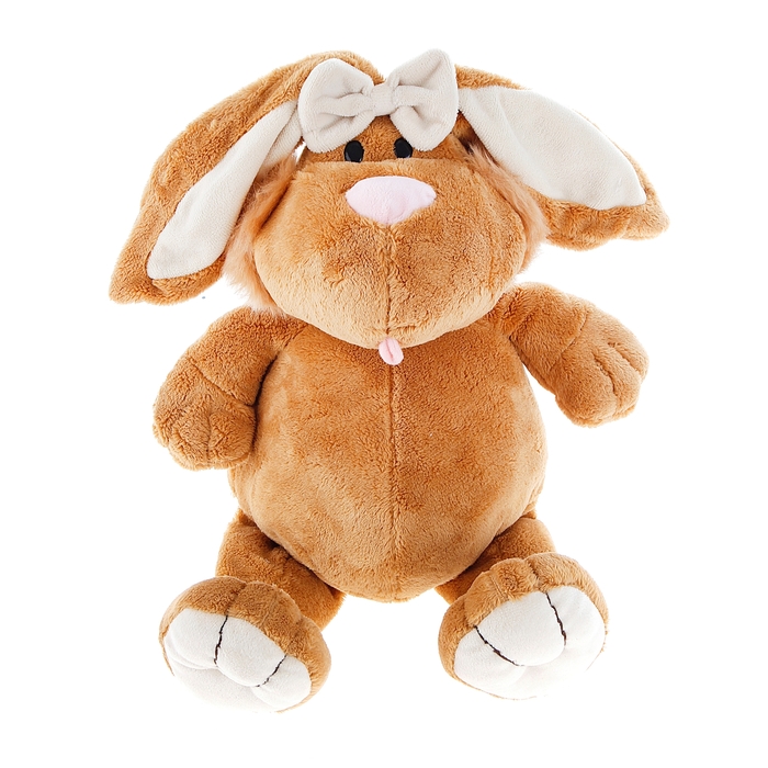 Мягкая игрушка "Кролик коричневый сидячий" 40 см 7-42045