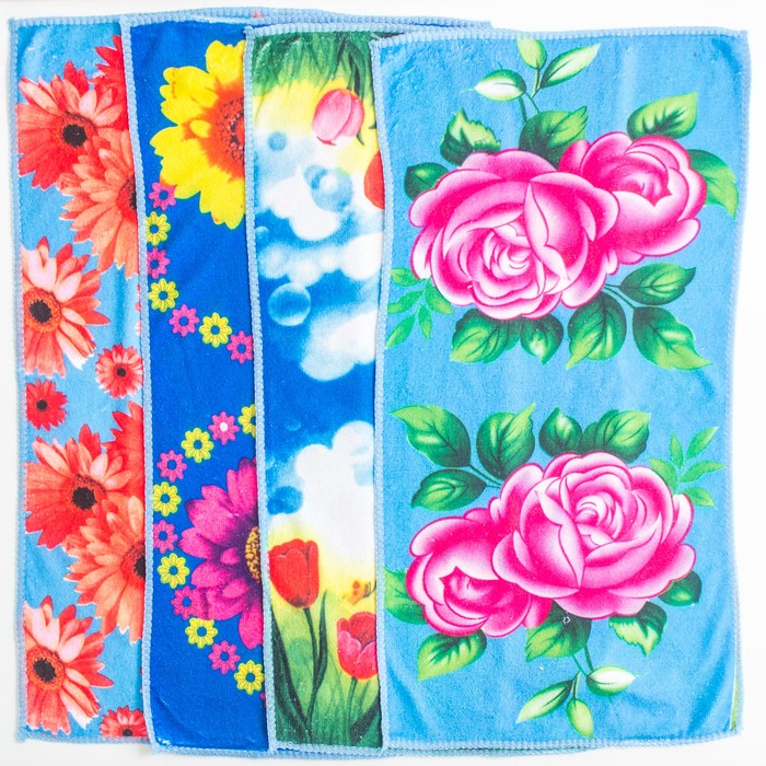 Полотенце кухонное "Яркие цветы" 25х50 см, микрофибра, МИКС