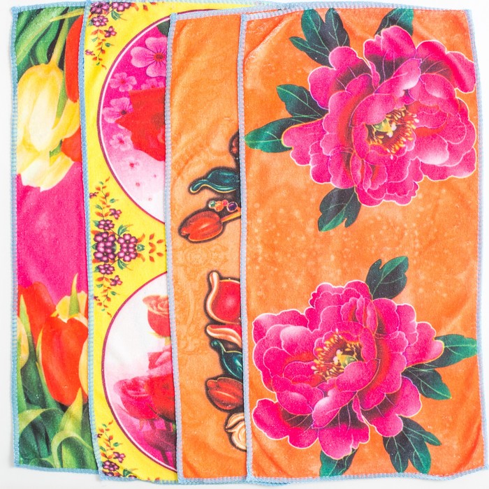 Полотенце кухонное "Яркие цветы" 25х50 см, микрофибра, МИКС