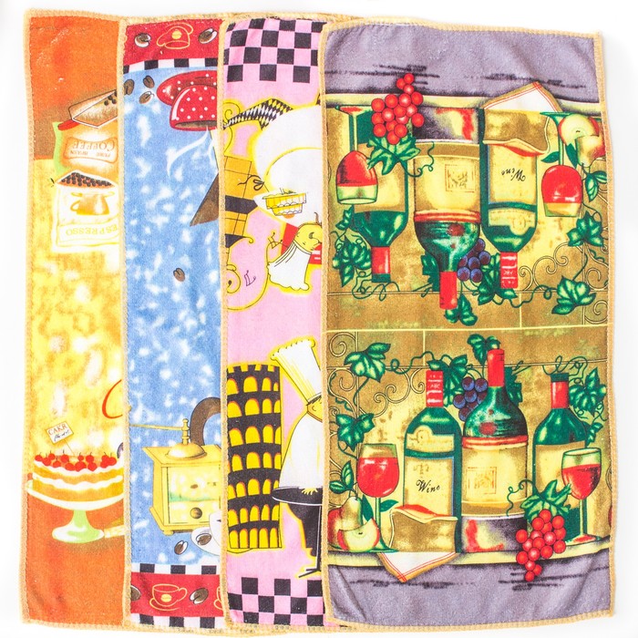 Полотенце кухонное 25*50 см "Кухонька" МИКС, микрофибра