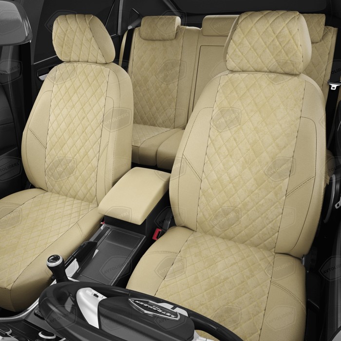 

Авточехлы для Haval F7 с 2019-2022 г., внедорожник, алькантара, экокожа, цвет бежевый