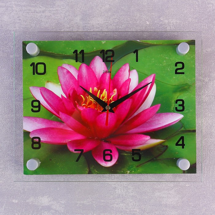 Часы настенные, серия Цветы, Розовый лотос, 20х26 см, микс