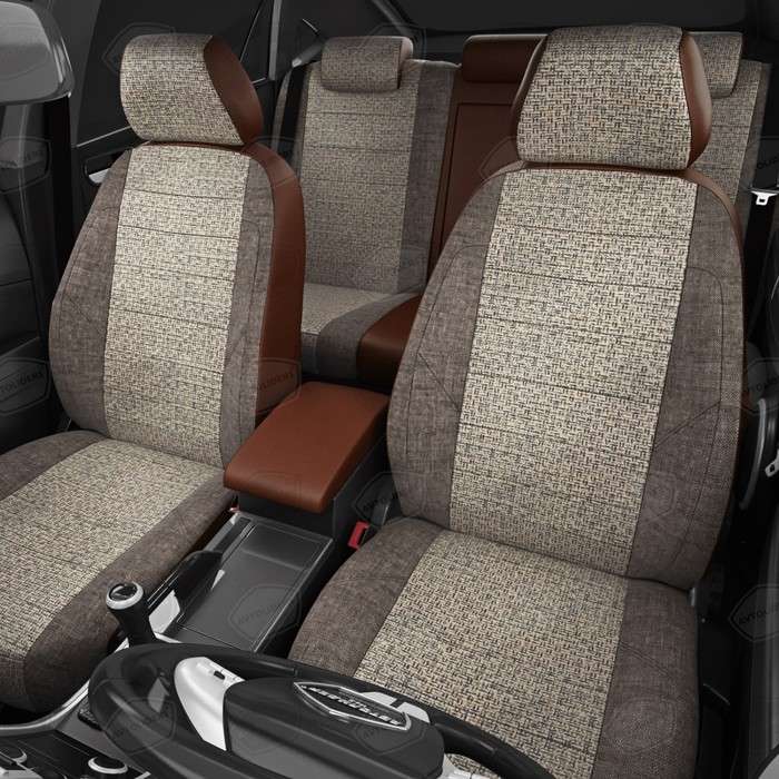 

Авточехлы для Toyota Venza с 2008-2017 г., джип, лён, экокожа, цвет шато-блеск, шоколад
