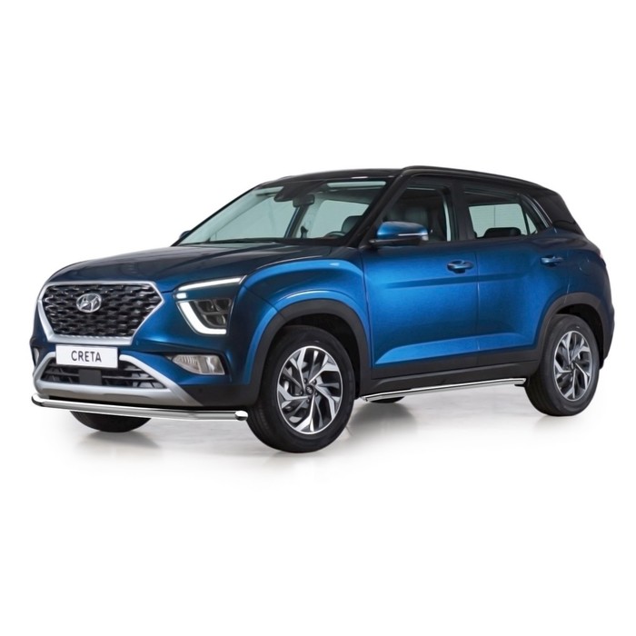 фото Защита переднего бампера d57 rival, hyundai creta ii 2021-н.в., нерж. сталь, r.2315.001