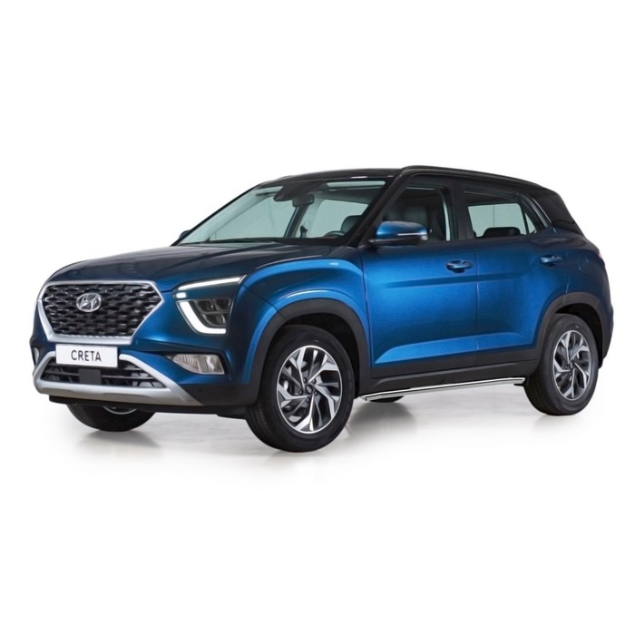 фото Защита порогов d57 rival, hyundai creta ii 2021-н.в., нерж. сталь, 2 шт., r.2315.005