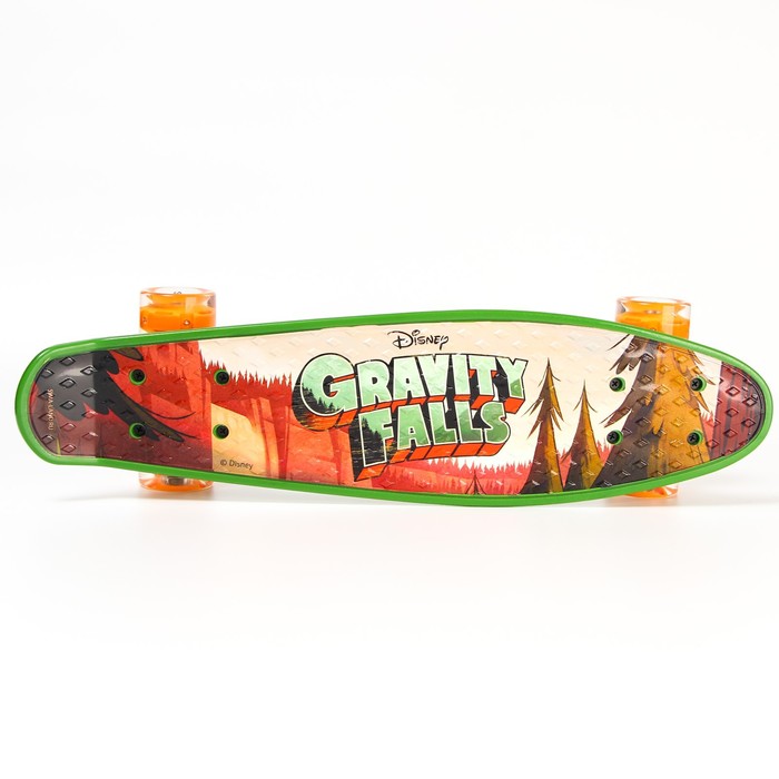 Пенниборд "Gravity Falls" 56 х 16 см, колеса световые PU 60х45 мм, ABEC 7, цвет зеленый