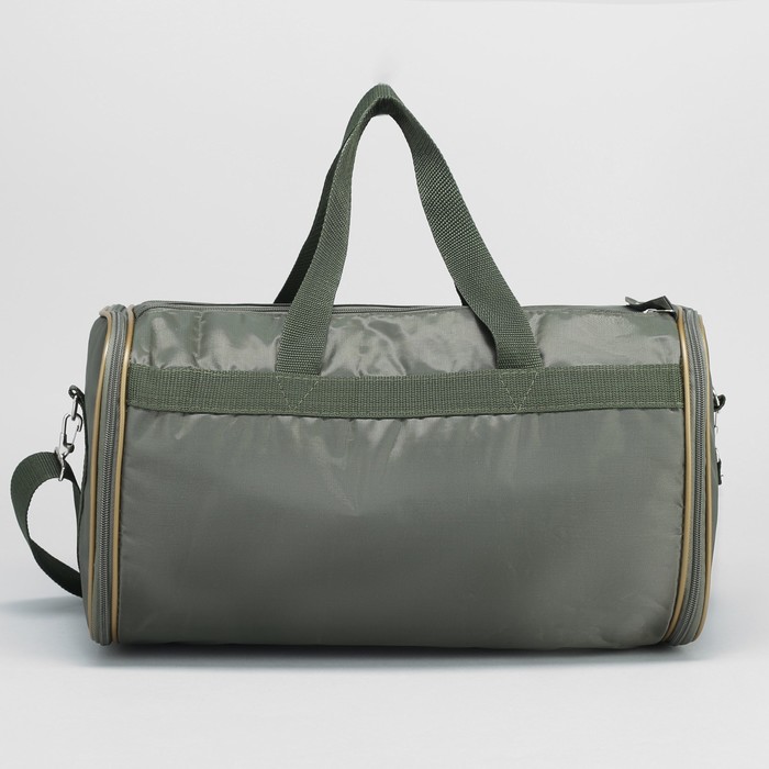 Сумка спортивная на молнии, трансформер, 1 отдел, 1 наружный карман, длинный ремень, цвет хаки