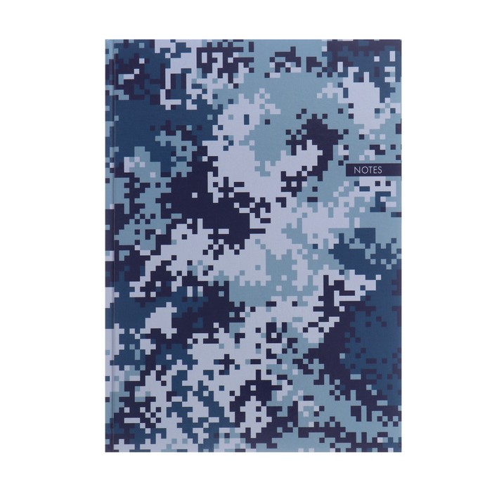 Записная книжка А4, 100 листов, сшивная, "Синий хаки", твёрдая обложка, глянцевая ламинация, клетка, блок 60 г/м2