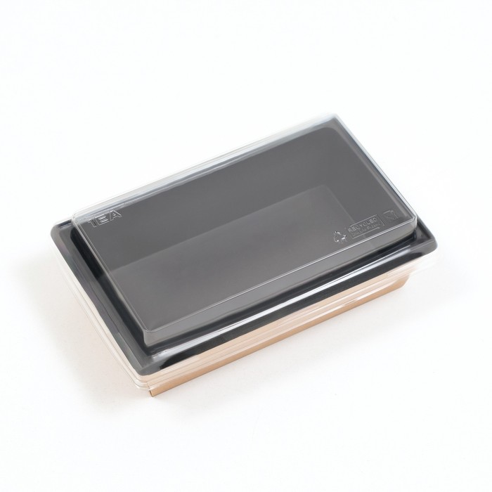 Салатник с купольной крышкой, черный, 20 х 12 х 5 см, 0,8 л