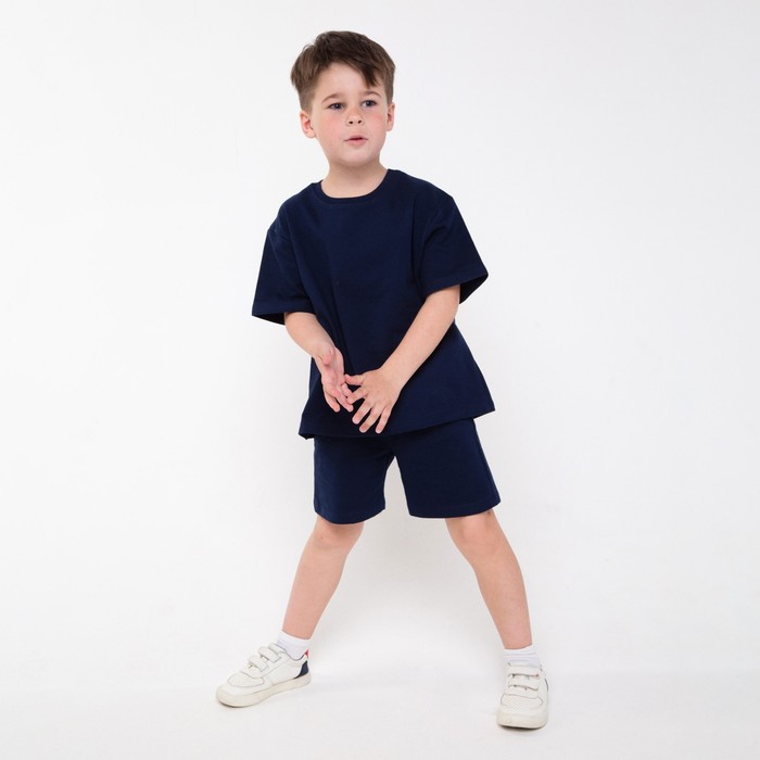 фото Костюм (футболка/шорты) для мальчика , цвет темно-синий, рост 116 radi