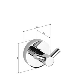 

Крючок X-ROUND Sapho двойной, 55x55x50 мм, цвет хром