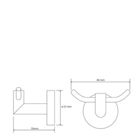 

Крючок X-ROUND Sapho, двойной, 80x55x70 мм, цвет хром