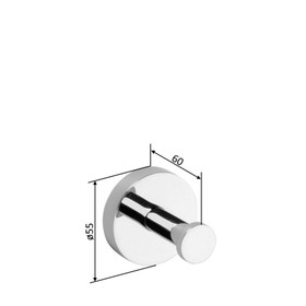 

Крючок X-ROUND Sapho, одинарный 55x55x55 мм, цвет хром