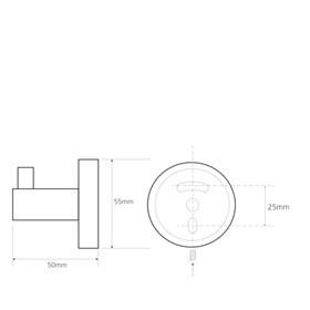 

Крючок X-ROUND Sapho, одинарный, цвет черный