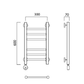 

Полотенцесушитель электрический "Акванерж" ПРЯМАЯ групповая, 600х300 мм, левый