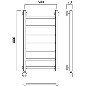 

Полотенцесушитель электрический "Акванерж" ПРЯМАЯ, 1000х500 мм, левый