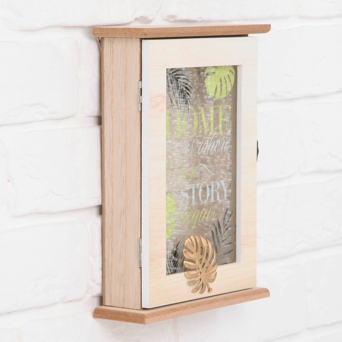 

Ключница с дверкой "Home is where our story begins", 5,5 х 18 х 24 см