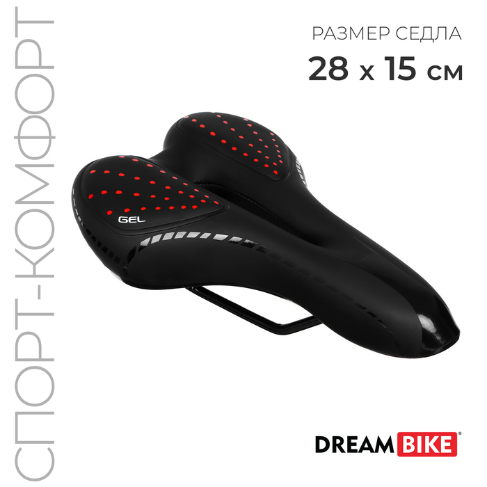 фото Седло dream bike спорт-комфорт, цвет красный