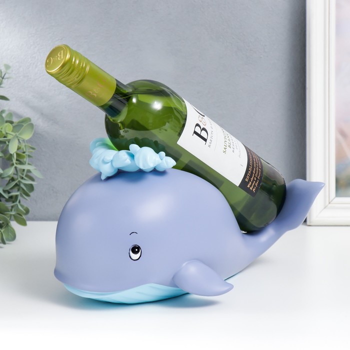 Сувенир полистоун подставка под бутылку Голубой кит 14,5х18х27 см