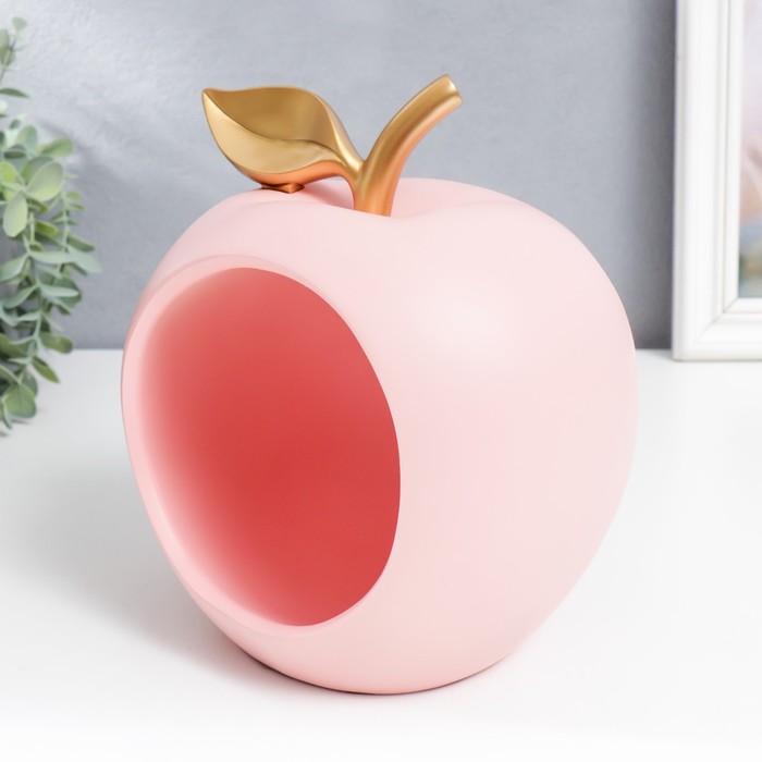 Сувенир полистоун подставка Розовое яблоко 20,5х16х18 см