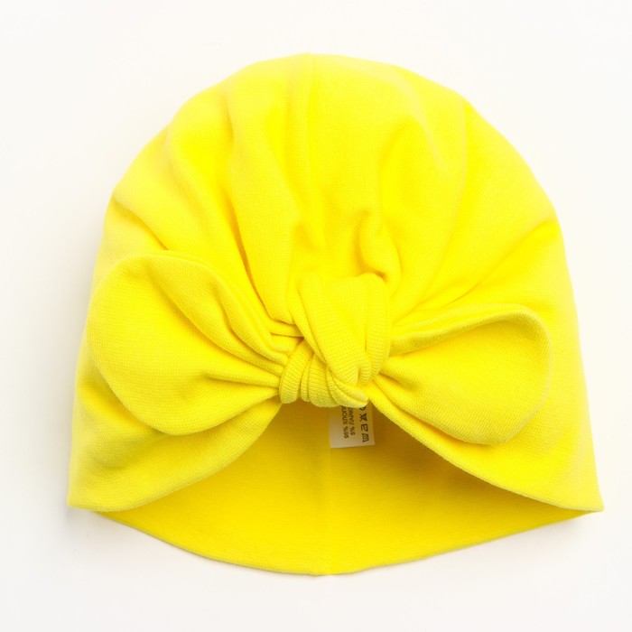 Чалма для девочки с бантом А.00-0024492, цвет желтый, размер 47-50 см