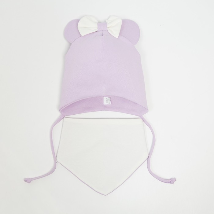 Комплект (шапка/снуд) для девочки цвет лиловый, размер 50-53 см