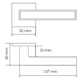 

Ручка дверная DIY MH-48-S6 SC/BL, на квадратной розетке 6 мм, цвет матовый хром, черный