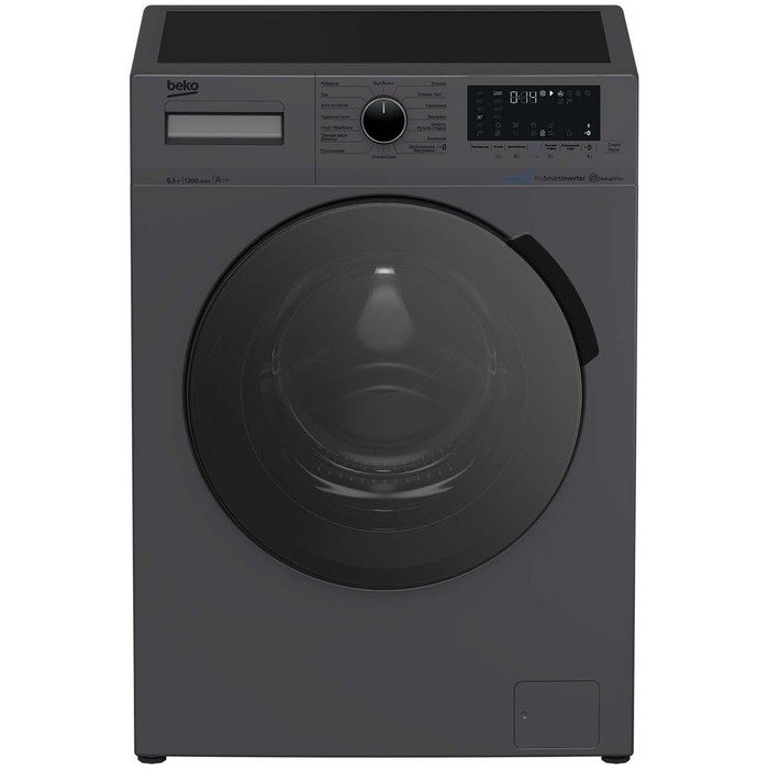 фото Стиральная машина beko wspe 6h616a, класс а, 1200 об/мин, до 6.5 кг, чёрная