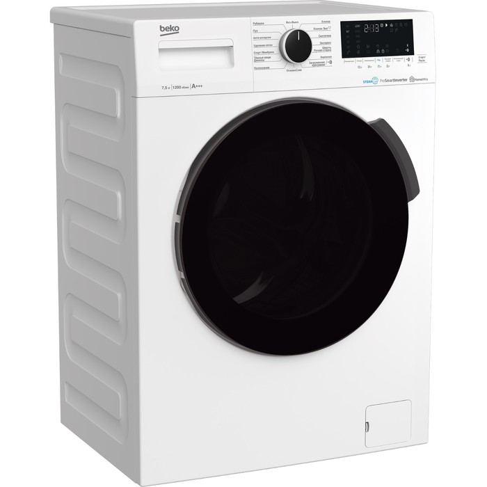 

Стиральная машина Beko WSPE7H616W, класс А-20%, 1200 об/мин, до 7.5 кг, бело-чёрная
