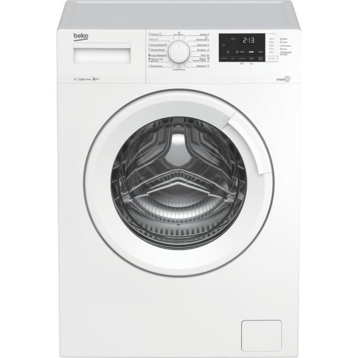 Стиральная машина Beko WSRE7612XWW, класс А+, 1200 об/мин, до 7 кг, белая