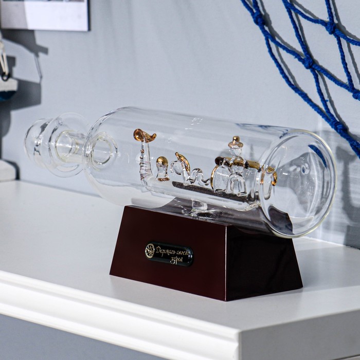 Корабль сувенирный «Гондола», в бутылке, микс 6,5 × 27 × 9 см