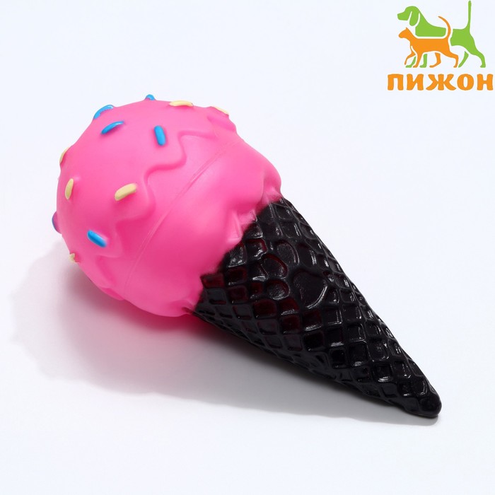 

Игрушка пищащая "Эскимо" для собак, 14 см, розовая