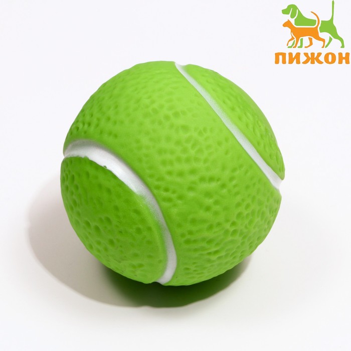 фото Игрушка пищащая "теннисный мяч" для собак, 7,5 см, зелёная пижон