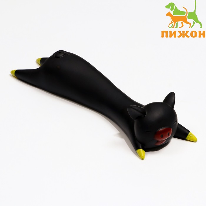 

Игрушка пищащая "Свинья на отдыхе" для собак, 14,5 х 5 см, чёрная
