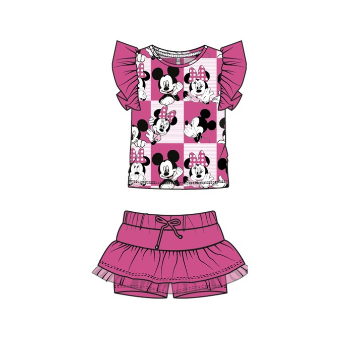 Комплект для девочки с принтом Disney: футболка, шорты, рост 122 см