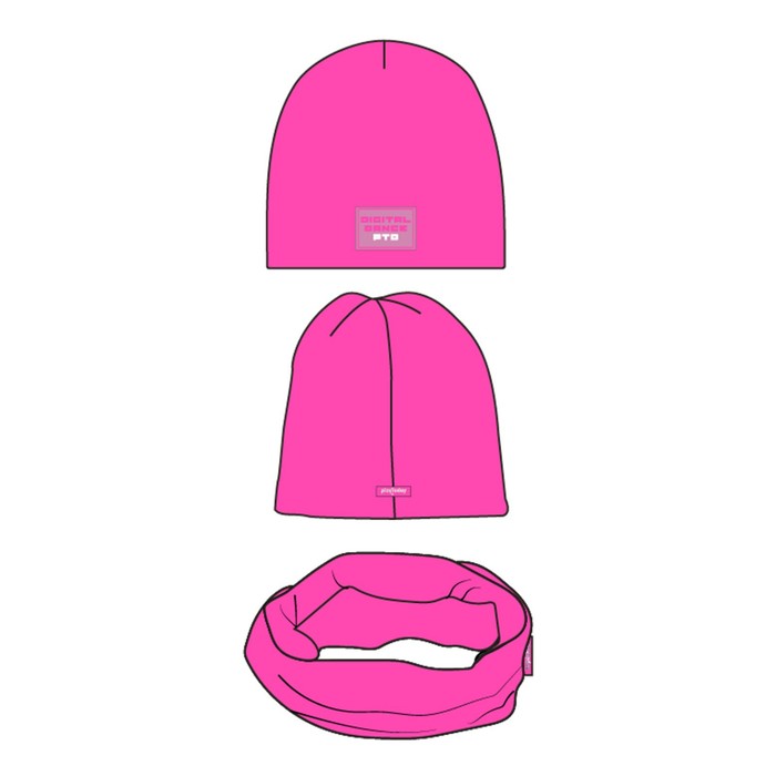 фото Комплект для девочки: шапка, снуд, размер 50 playtoday