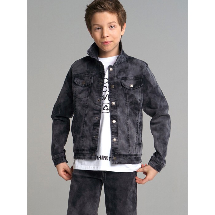Куртка джинсовая тай дай для мальчика, рост 128 см цена и фото