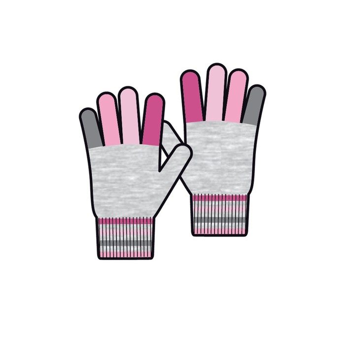 Перчатки трикотажные для девочки, размер 13-14