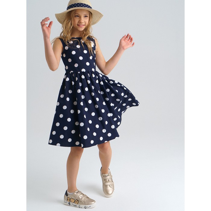 фото Платье текстильное для девочки, рост 128 см playtoday