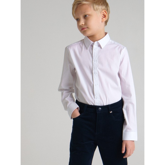 фото Рубашка текстильная на кнопках для мальчика, рост 164 см playtoday